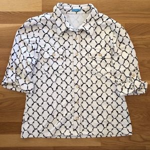 J. McLaughlin Button-down- Geometic print